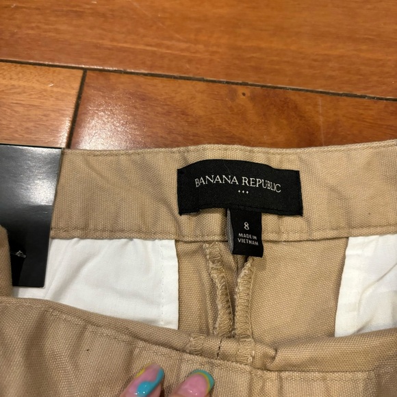 Chino/Khaki High Waisted Shorts - Picture 3 of 4